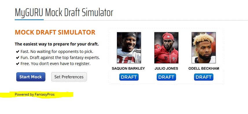 Mock Draft Tool