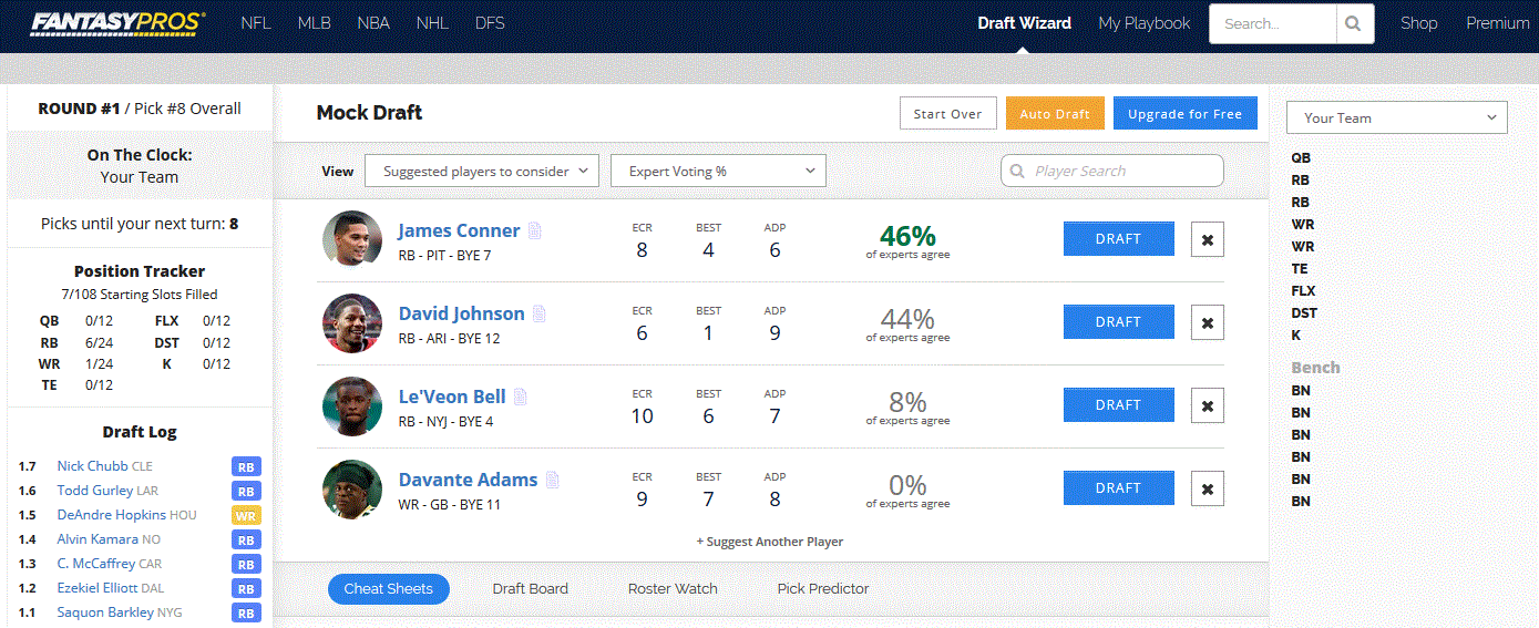 Fantasy Pros Mock Draft